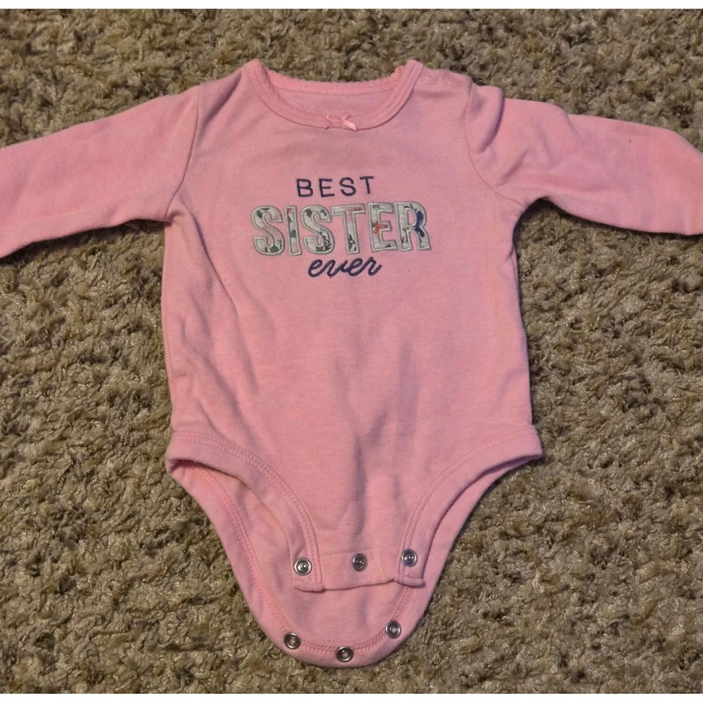 Bundle Of 6 Long Sleeve Bodysuits Baby Size 0-3 Months Carters/Disney/Cutie Pie